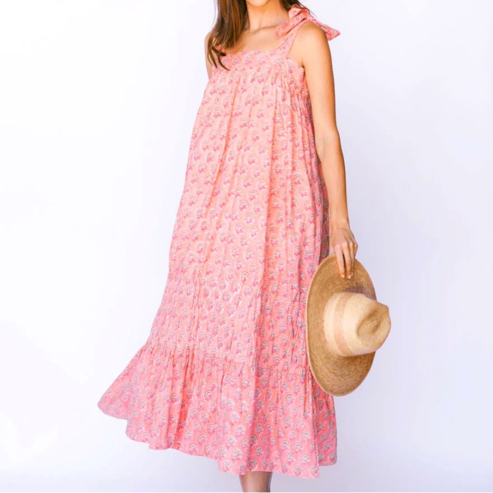 [Sunshine Tienda] Coral Rock Flower Florence Dress